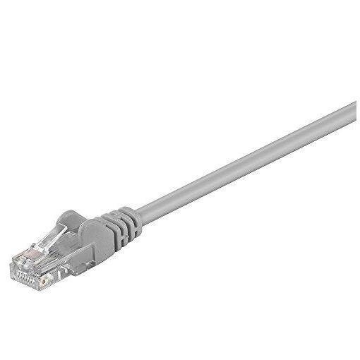 Cable de red Wentronic - 1,5 m, Cat 5e, UTP, RJ-45 (M) a RJ-45 (M), moldeado, sin gancho, gris
