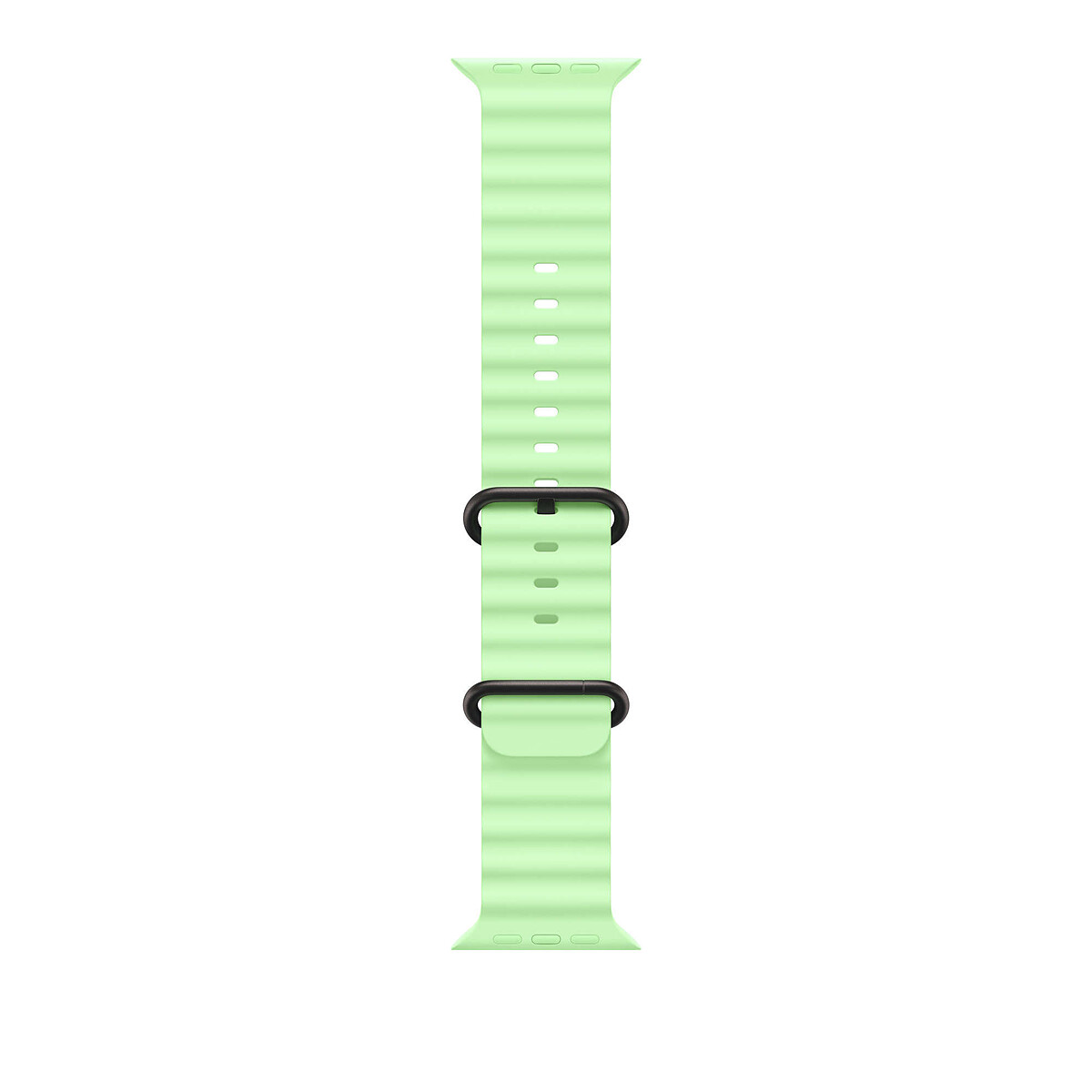 Apple Bracelet Océan 49 mm finition noir titane Vert Fluo