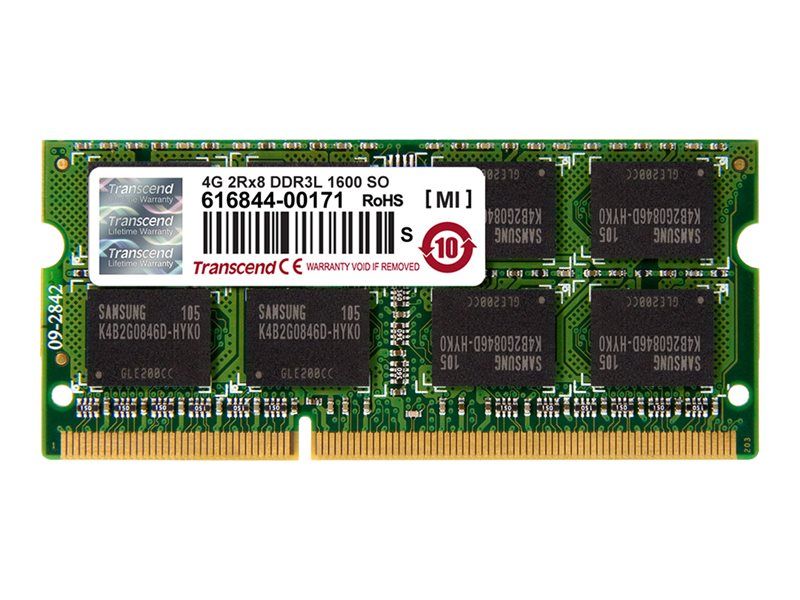 Módulo Transcend DDR3L de 4 GB (204 pines, 1600 MHz, CL11)