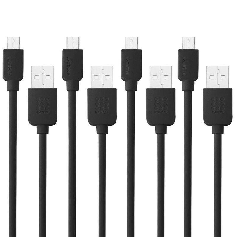 Paquete de 4 cables Weweo de 1 metro de alta velocidad Micro USB a USB para Samsung, Huawei, Xiaomi, LG, HTC y mas