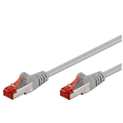 Cable de red Wentronic - 5 m, RJ-45 (M) a RJ-45 (M), CAT 6, Par trenzado con lámina de metal, Gris