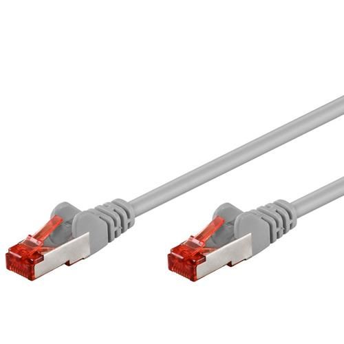 Cable de red Wentronic - 5 m, RJ-45 (M) a RJ-45 (M), CAT 6, Par trenzado con lámina de metal, Gris