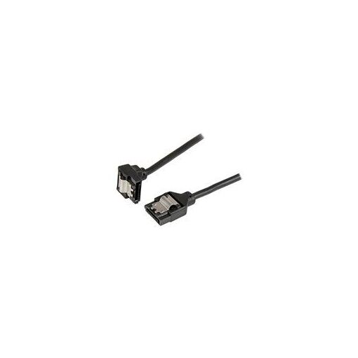 Cable StarTech.com redondo bloqueable SATA a SATA con ángulo recto de 45 cm - 6 Gb/s Serial-ATA III - Negro