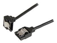 StarTech.com 45cm Locking Round SATA to SATA Right Angle Cable - 6Gb/s Serial-ATA III - Black
