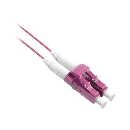 Cable óptico Secomp Roline Slim - Conexión LC multimodo a LC duplicada - 1 metro, OM4, 50/125 micras, sin halógeno, violeta