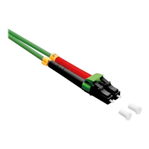 Câble Secomp OM5 Multimode LC, 10 m, Duplex, 50/125 μm, Sans halogène, Vert