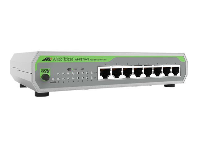 Allied Telesis CentreCOM FS710/8 - Managed Switch - 8 x 10/100 - Desktop, Wall Mountable