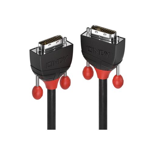 Cable de línea negra Lindy - Conexión doble - 3 m, con alambres trenzados, negro