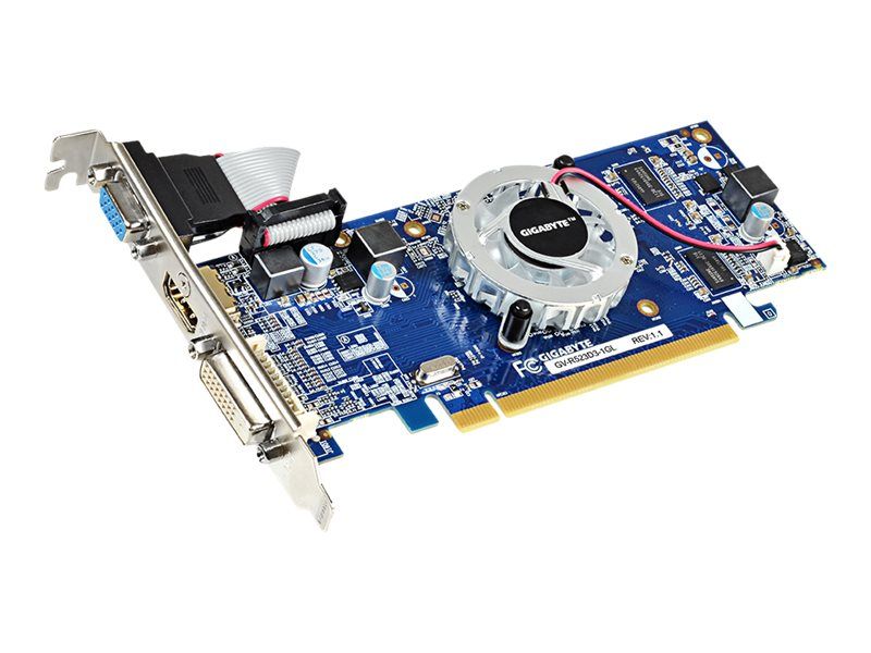 Gigabyte Radeon R5 230 Graphics Card - 1GB DDR3 - Low Profile PCIe 2.1 x16 - DVI, D-Sub, HDMI