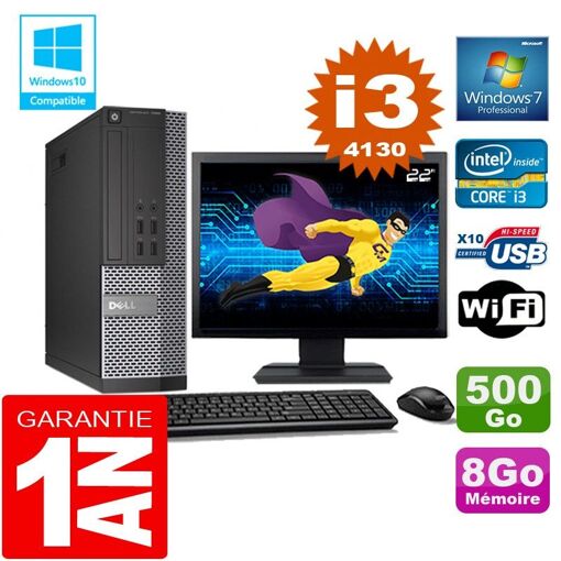 Dell 7020 SFF Desktop PC - Core i3-4130, 8GB RAM, 500GB HDD, WiFi, Windows 7 Pro