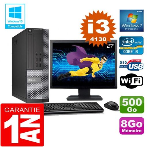 Dell 7020 SFF Desktop - Core i3, 8GB RAM, 500GB HDD, WiFi, Windows 7 Pro