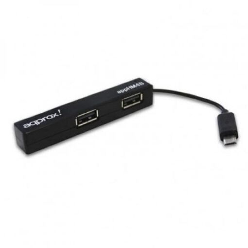 Hub y adaptador Approx APPHM4B 480 Mbit/s Negro