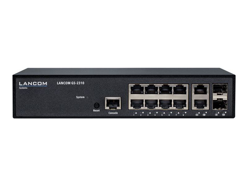 Lancom GS-2310 Managed Switch - 8 x 10/100/1000 + 2 x SFP Gigabit Combo Ports - Desk/Rack Mountable