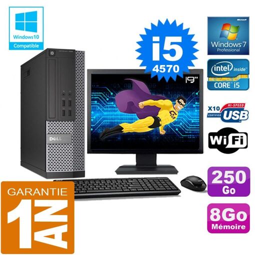 Dell 7020 SFF Desktop PC - Core i5-4570, 8GB RAM, 250GB SSD, WiFi, Windows 7 Pro