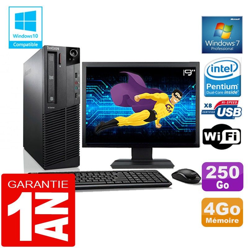 Computadora de escritorio Lenovo M92p SFF - Procesador Intel G630, 4 GB de RAM, 250 GB SSD, WiFi, Windows 7 Pro