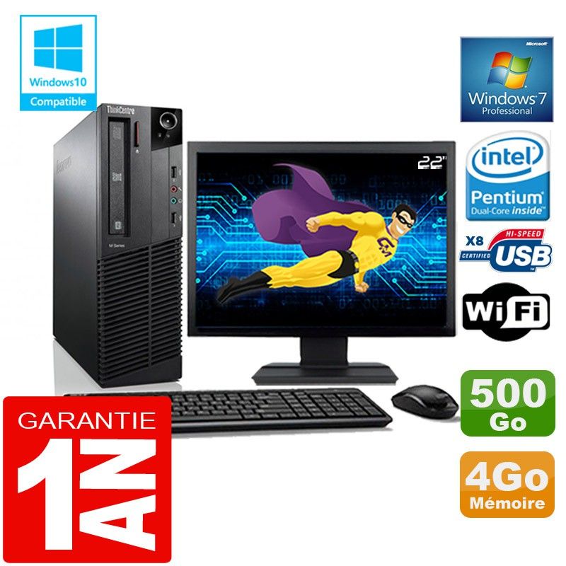 Lenovo M92p SFF Desktop Computer - Intel Core i3-2100, 4GB RAM, 500GB HDD, WiFi, Windows 7 Pro
