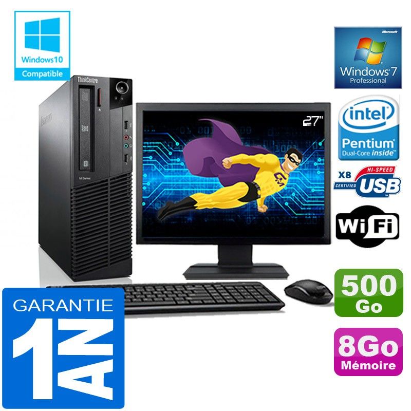 PC de escritorio Lenovo M92p SFF - Procesador Intel G630, 8GB de RAM, 500GB HDD, WiFi, Windows 7 Pro