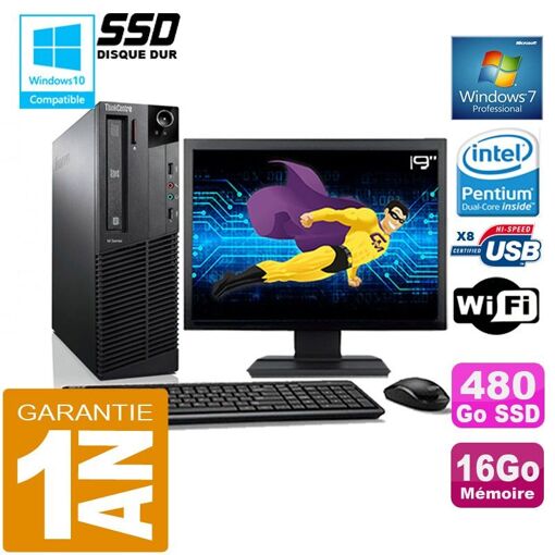 Lenovo M92p SFF Desktop Computer - Intel Core i5-3470, 16GB RAM, 480GB SSD, WiFi, Windows 7 Pro