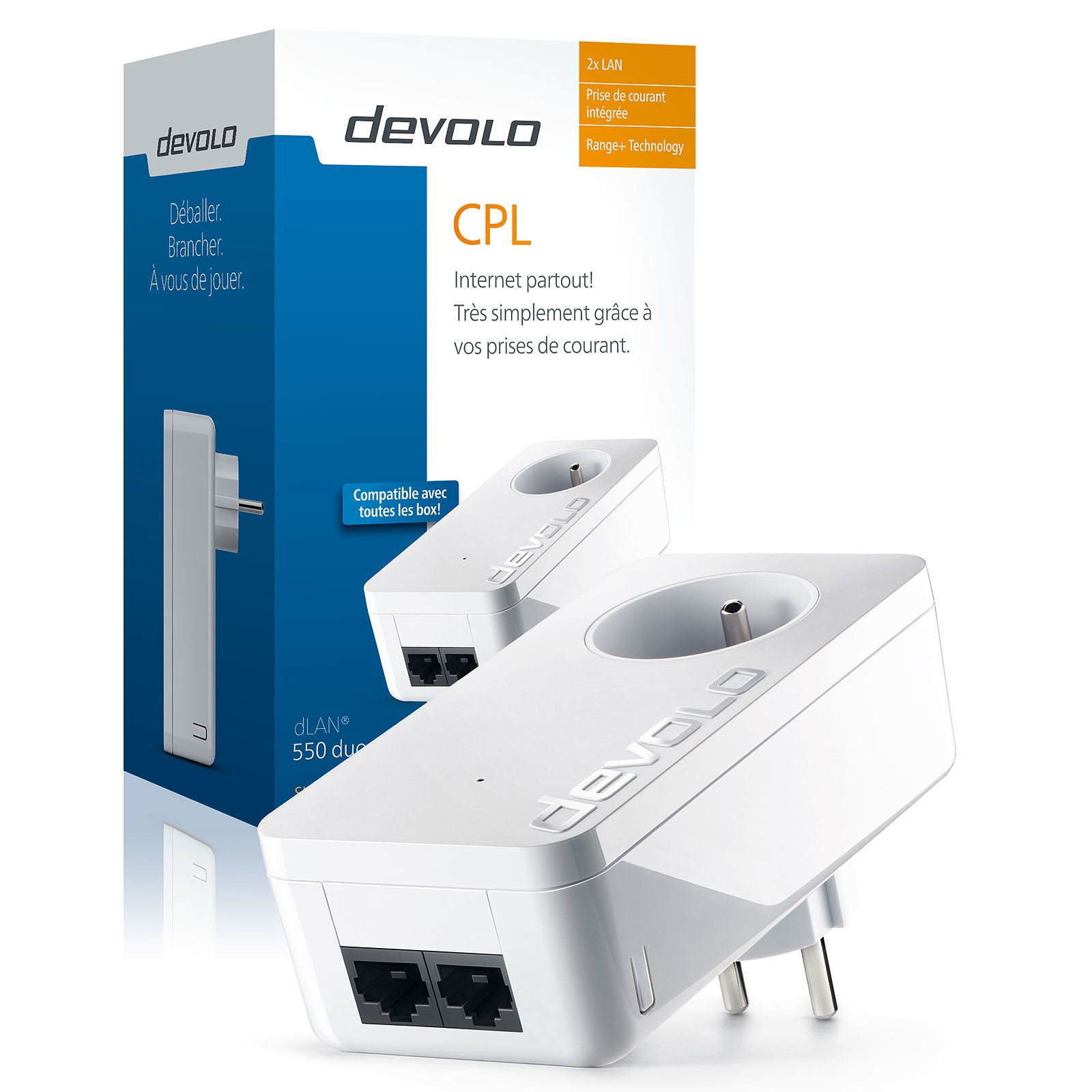 Devolo dLAN 550 duo+ Wall Plug - Bridge - HomePlug AV (HPAV)