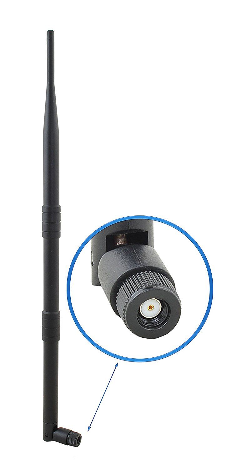 Hdeo 12dBi Amovible WiFi Antenna with RP-SMA Connector (38cm)