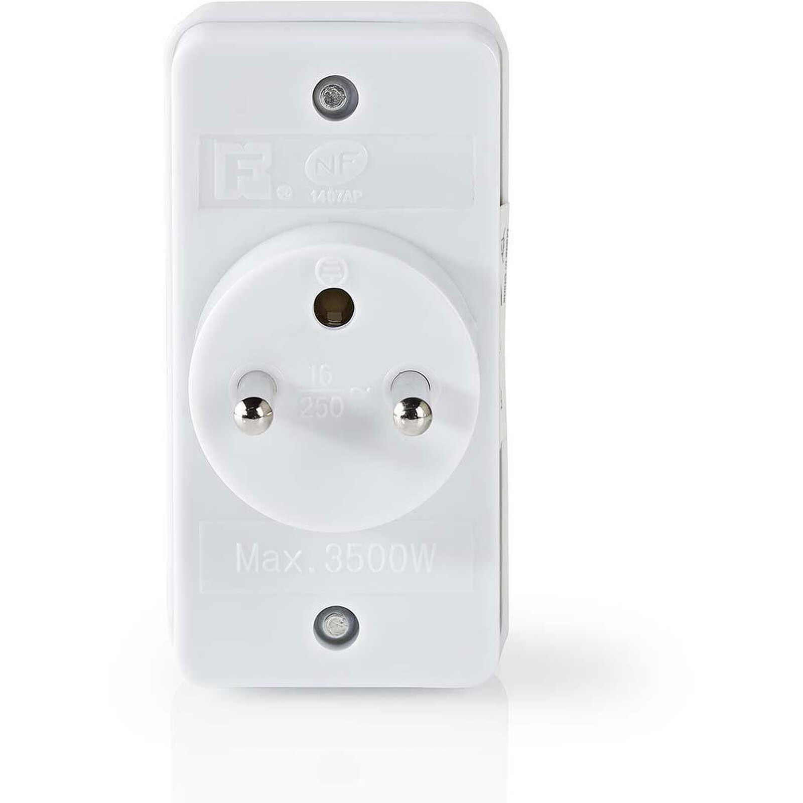 Nedis 2-socket wall-mounted power strip (White)