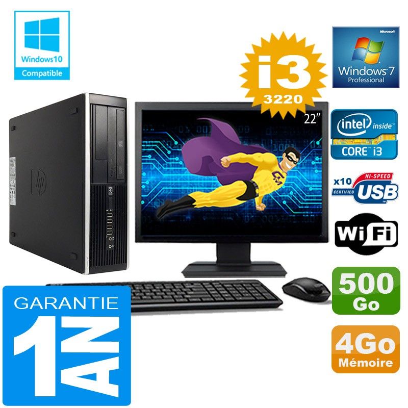 HP Compaq 8300 SFF Desktop PC - Core i3-3220, 4GB RAM, 500GB HDD, WiFi, Windows 7 Pro