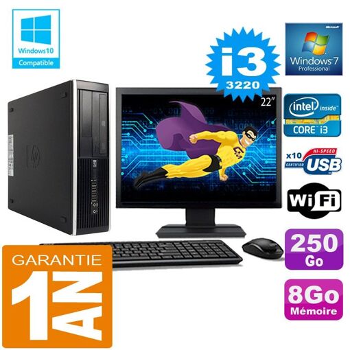 Portátil HP Compaq Elite 8300 SFF con procesador Intel Core i3, 8GB de RAM, 250GB SSD, WiFi, Windows 7 Pro