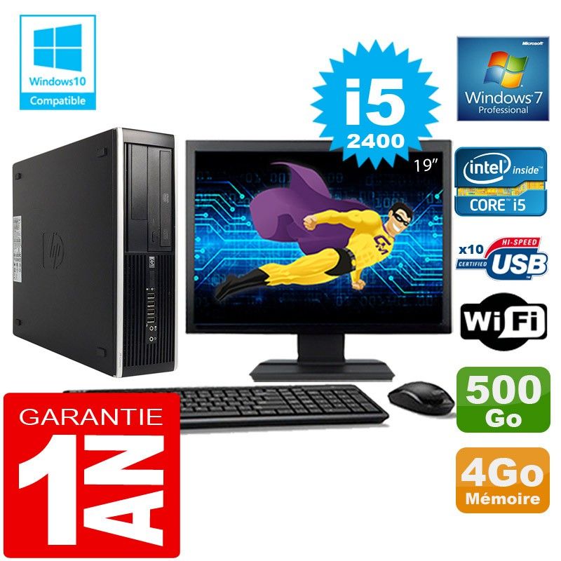 HP Compaq 8300 SFF Desktop Computer - Core i5-2400, 4GB RAM, 500GB HDD, WiFi, Windows 7 Pro