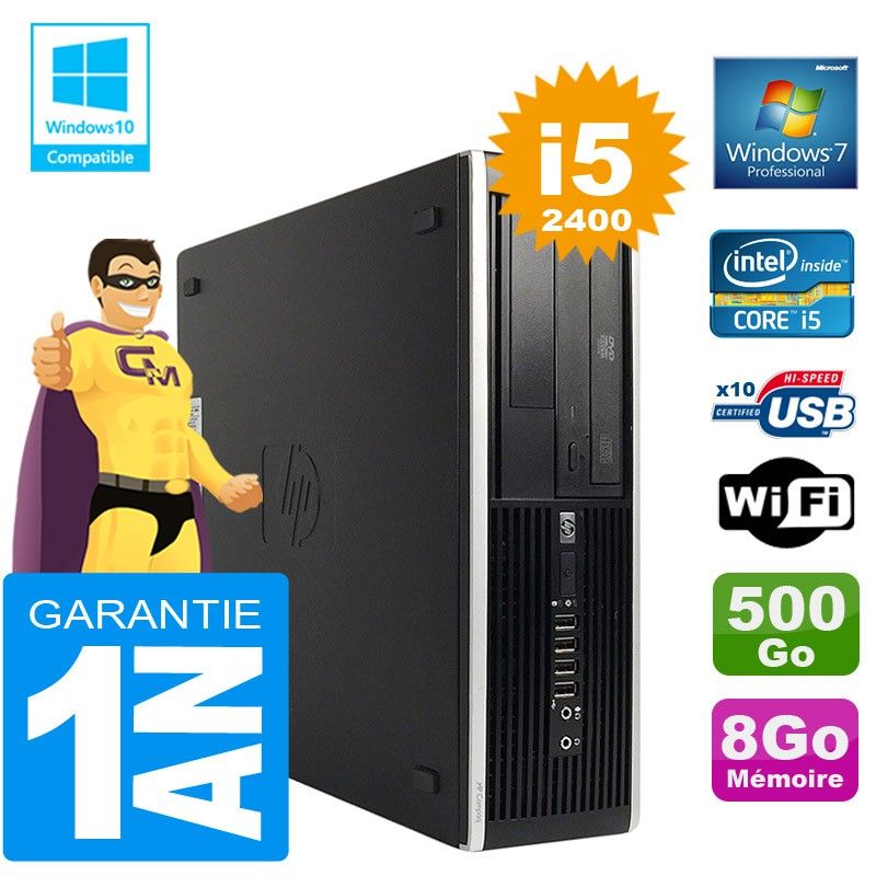 HP Compaq Elite 8300 SFF Desktop PC - Core i5-2400, 8GB RAM, 500GB Hard Drive, DVD Burner, WiFi