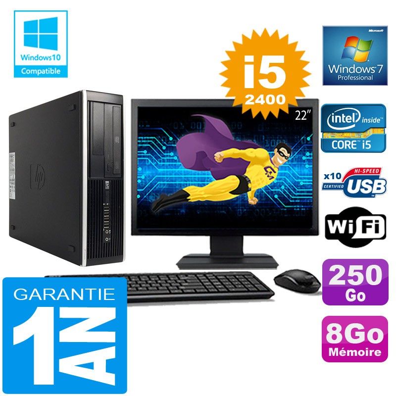 HP Compaq Elite 8300 SFF PC - Core i5, 8GB RAM, 250GB SSD, WiFi, Windows 7 Pro
