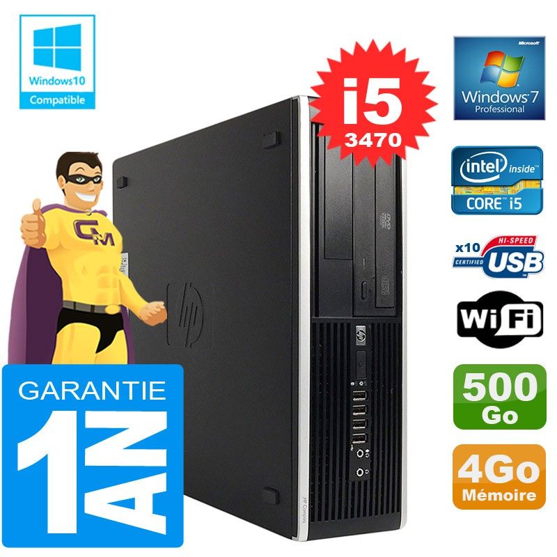 HP Compaq 8300 SFF PC - Core i5-3470, 4GB RAM, 500GB HDD, DVD Burner, WiFi