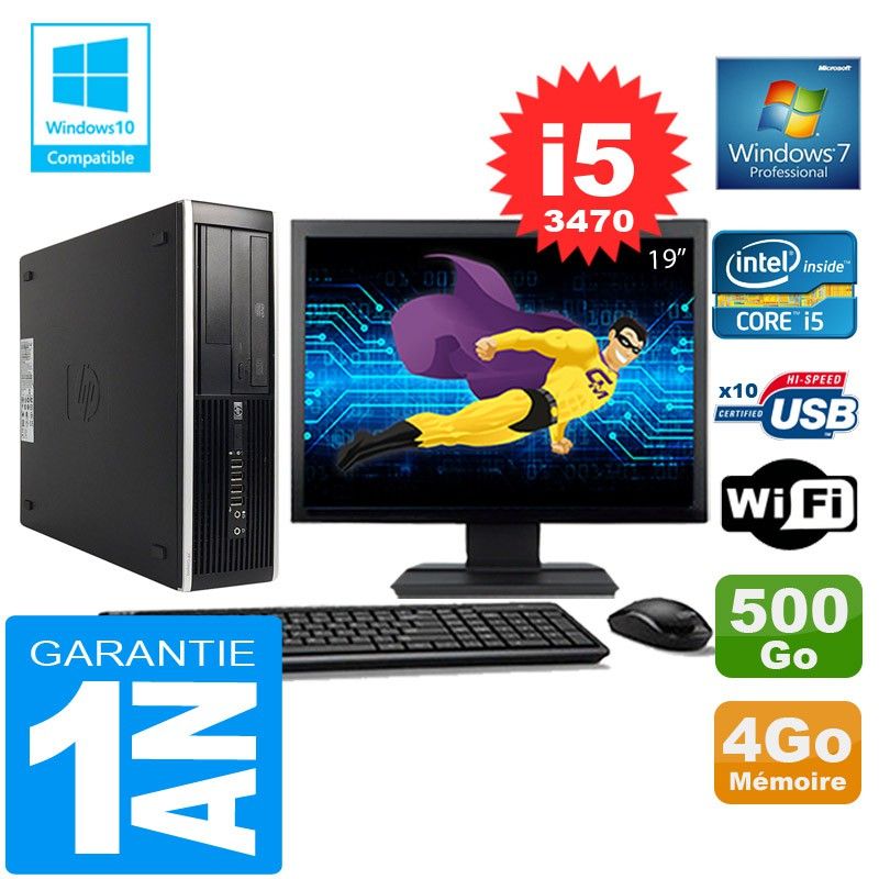 HP Compaq 8300 SFF Desktop PC - Core i5, 4GB RAM, 500GB HDD, WiFi, Windows 7 Pro