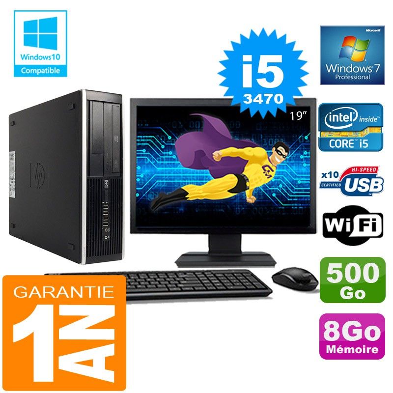 HP Compaq 8300 SFF PC - Core i5, 8GB RAM, 500GB HDD, WiFi, Windows 7 Pro