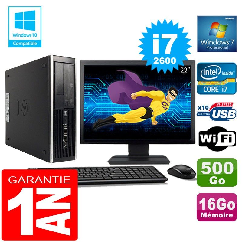 HP Compaq Elite 8300 SFF Desktop PC - Core i7, 16GB RAM, 500GB HDD, WiFi, Windows 7 Pro