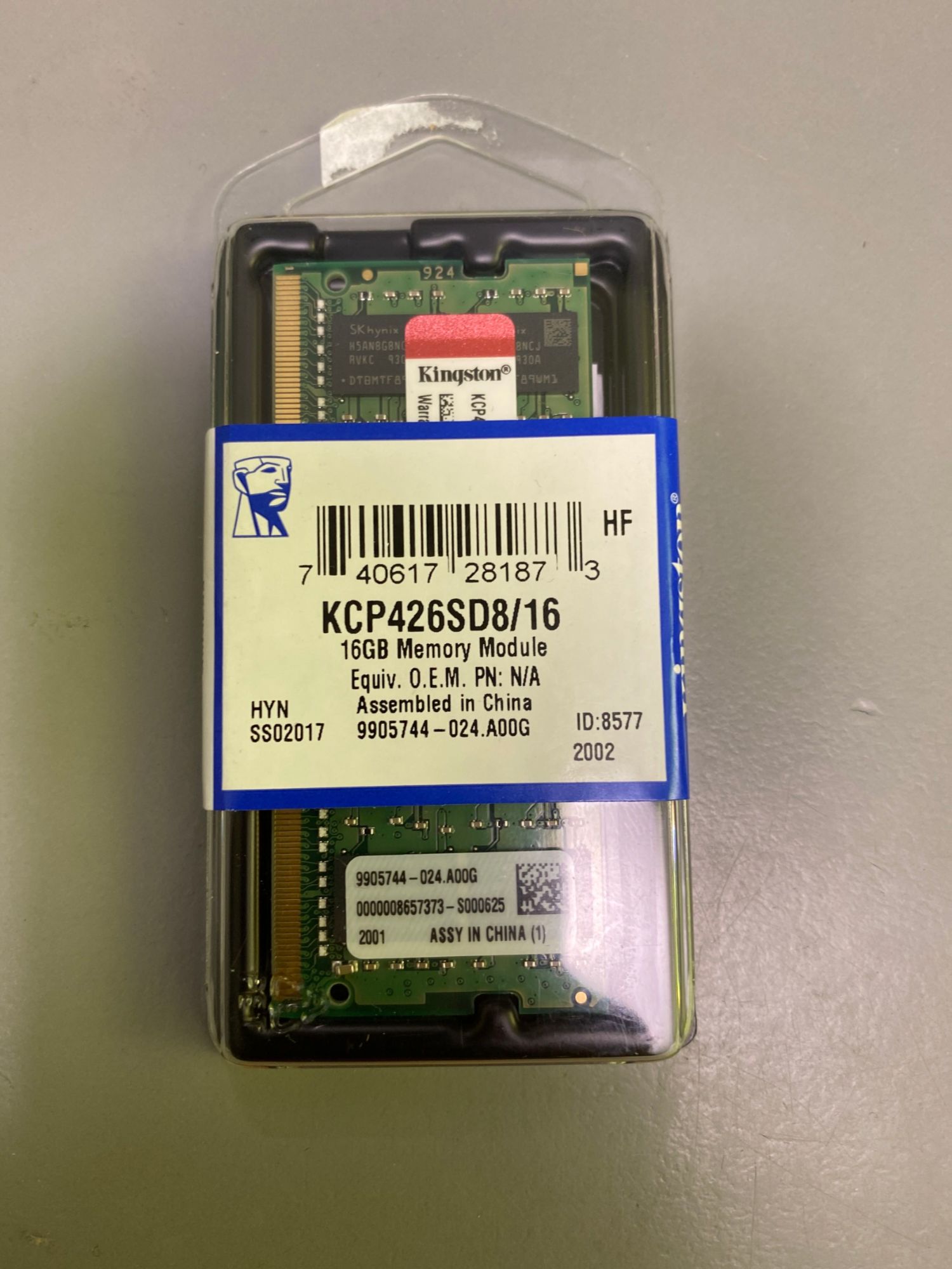 Kingston 16GB DDR4 SO-DIMM Memory Module (260-Pin, 2666MT/s, CL19, 1.2V, Unbuffered, Non-ECC)
