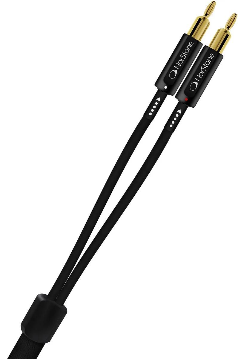 Inovadis NorStone Arran - Cable de altavoz de 3 m - Conectores banana macho a conectores banana macho - Blindado - Negro