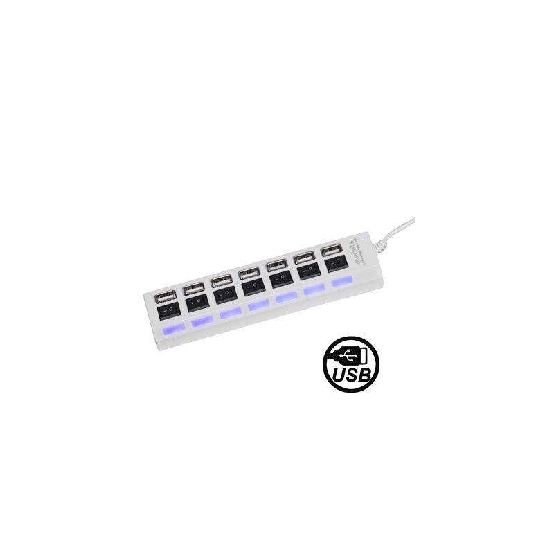 Wewoo 7-Port USB 2.0 Hub with 7 Switches and LEDs