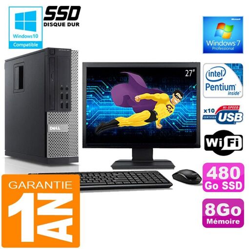 PC Dell 990 SFF - Intel G840, 8 GB de RAM, 480 GB SSD, WiFi, Windows 7 Pro