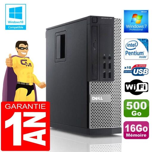 Computadora Dell 990 SFF - Procesador Intel Pentium G840, 16GB de RAM, Disco duro de 500GB, WiFi, Windows 7 Pro