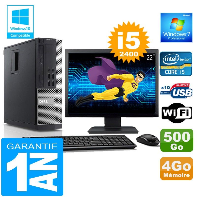 Dell 990 SFF Desktop PC - Core i5-2400, 4GB RAM, 500GB HDD, WiFi, Windows 7 Pro