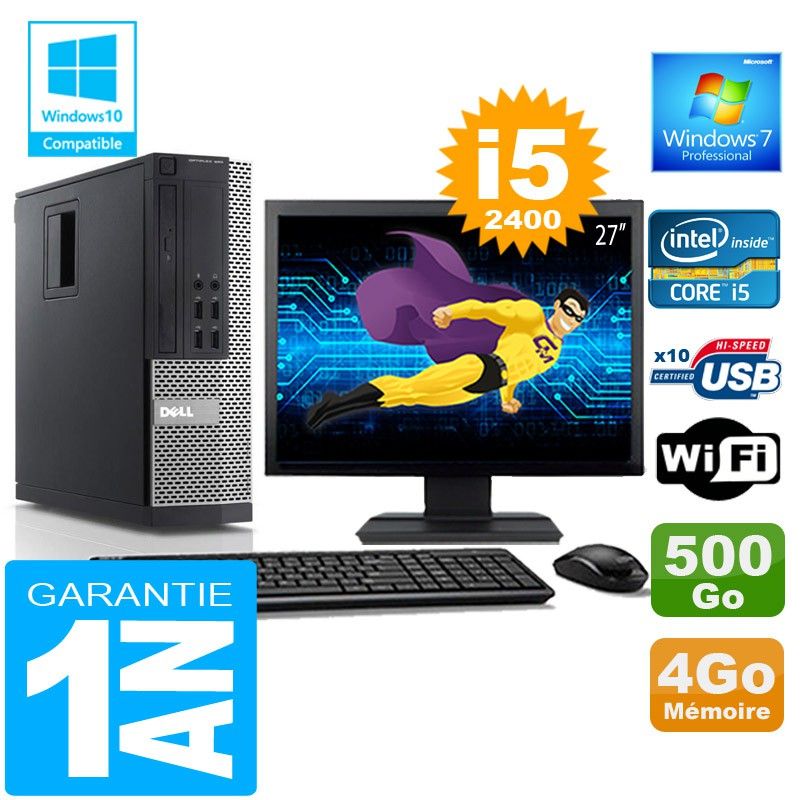 Dell 990 SFF Desktop - Core i5, 4GB RAM, 500GB HDD, WiFi, Windows 7 Pro