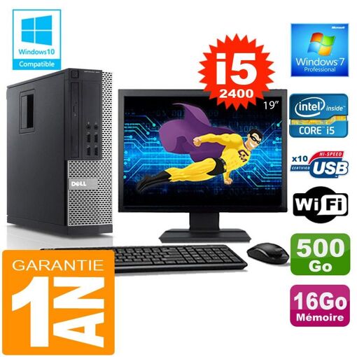 Ordenador de sobremesa Dell 990 SFF - Procesador Intel Core i5, 16 GB de RAM, 500 GB HDD, WiFi, Windows 7 Pro