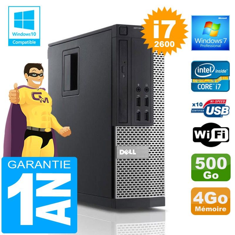 Dell 990 SFF PC - Core i7, 4GB RAM, 500GB HDD, WiFi, Windows 7 Pro