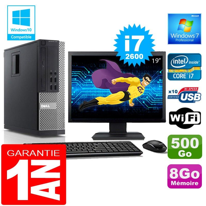 Dell 990 SFF Desktop - Core i7-2600, 8GB RAM, 500GB HDD, WiFi, Windows 7 Pro