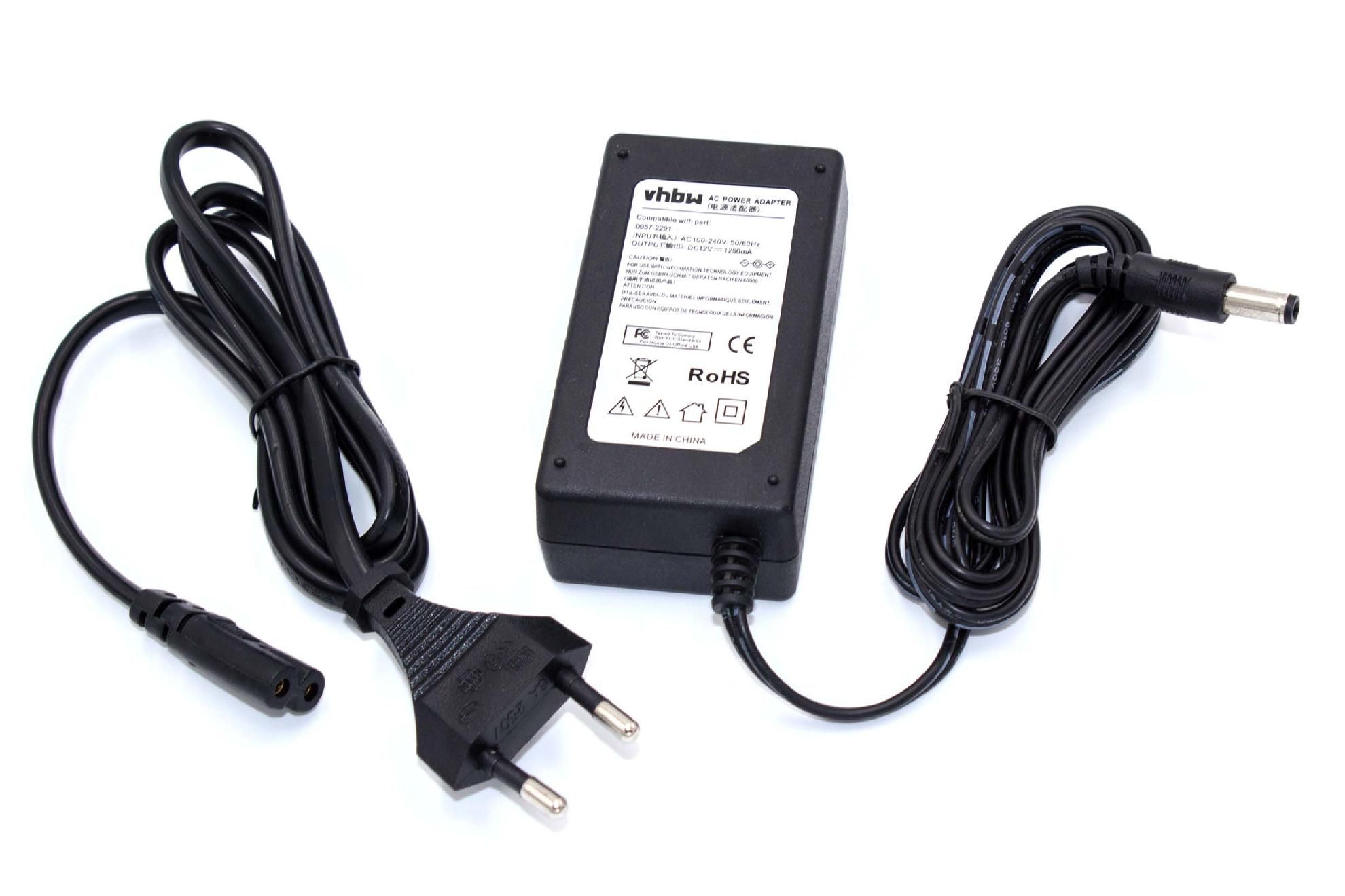 Adaptador de alimentación vhbw compatible con impresoras HP Scanjet