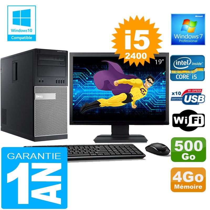 Dell 7010 MT Desktop - Core i5, 4GB RAM, 500GB HDD, WiFi, Windows 7 Pro