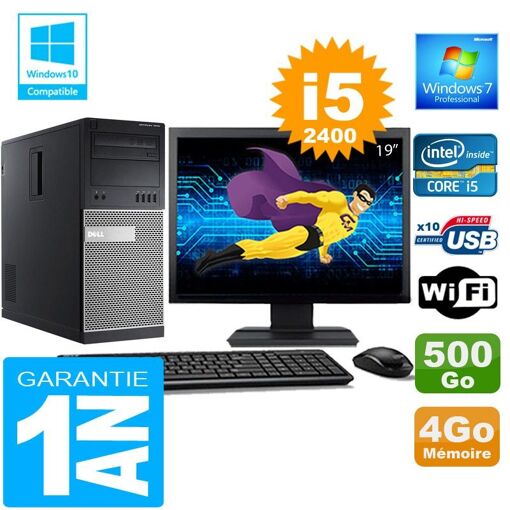 Dell 7010 MT Desktop - Core i5, 4GB RAM, 500GB HDD, WiFi, Windows 7 Pro