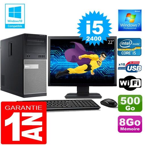Dell 7010 MT (Tower) Core i5-2400, 8GB RAM, 500GB HDD, WiFi, Windows 7 Pro