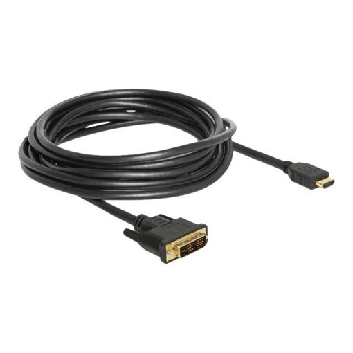 Cable adaptador Delock - DVI-D macho a HDMI macho - 5 m - Tres blindajes - Negro