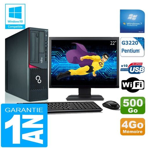 Ordenador portátil Fujitsu Esprimo E720 E85+ SFF - 4GB RAM, 500GB HDD, Intel Pentium G3220, WiFi, Windows 7 Pro
